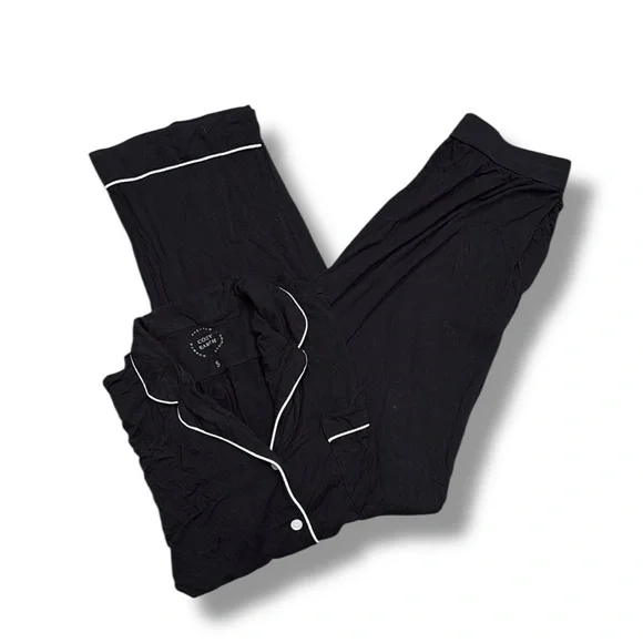 COZY EARTH Women Black Short Sleeve Pajama Set Premium Bamboo Lounge Size S - Picture 2 of 11